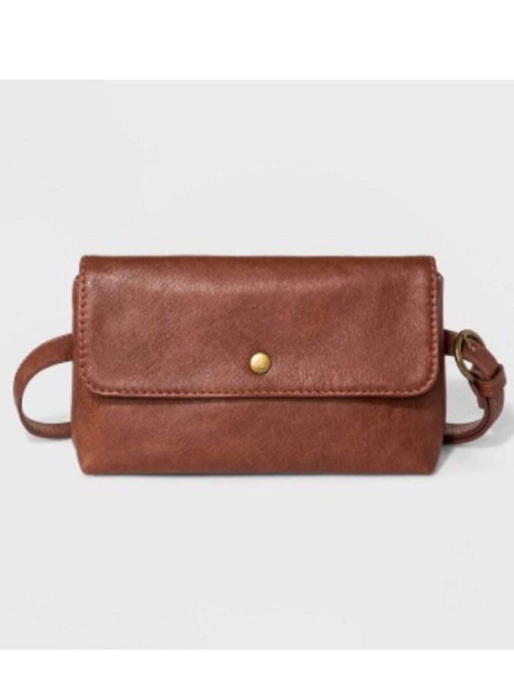 NWOT Universal Thread Brown Faux Leather Flap Belt Bag